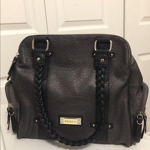 Ladies Satchel Bag by Rosetti, Charcoal Grey & Blk